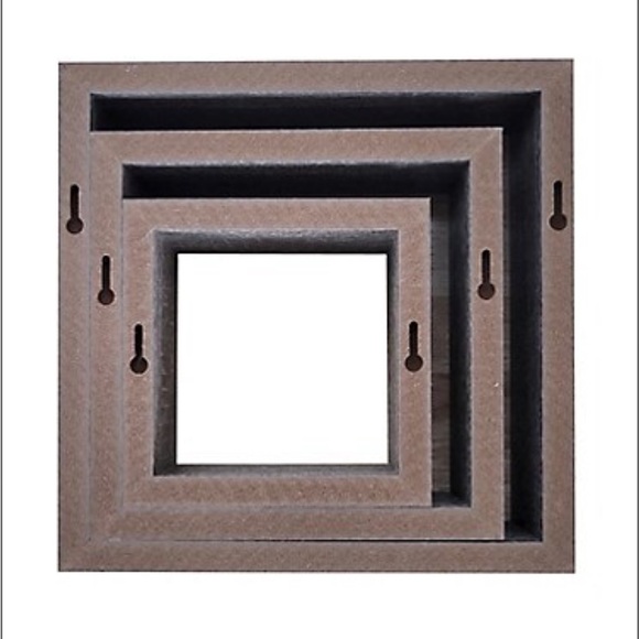 Square Wooden Shelves in Black - Picture 5 of 5